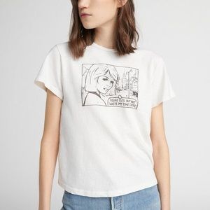 RE/DONE Classic You're Cute Tee in Vintage White XS